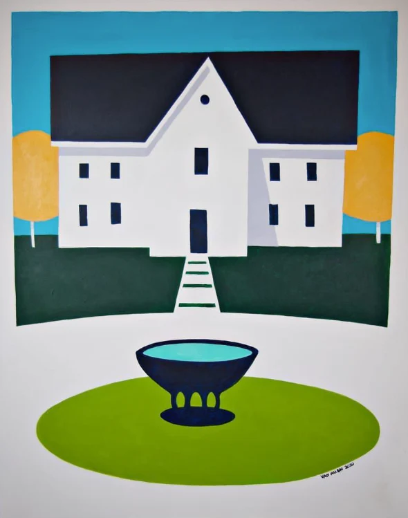Navy House Small Print 4/200