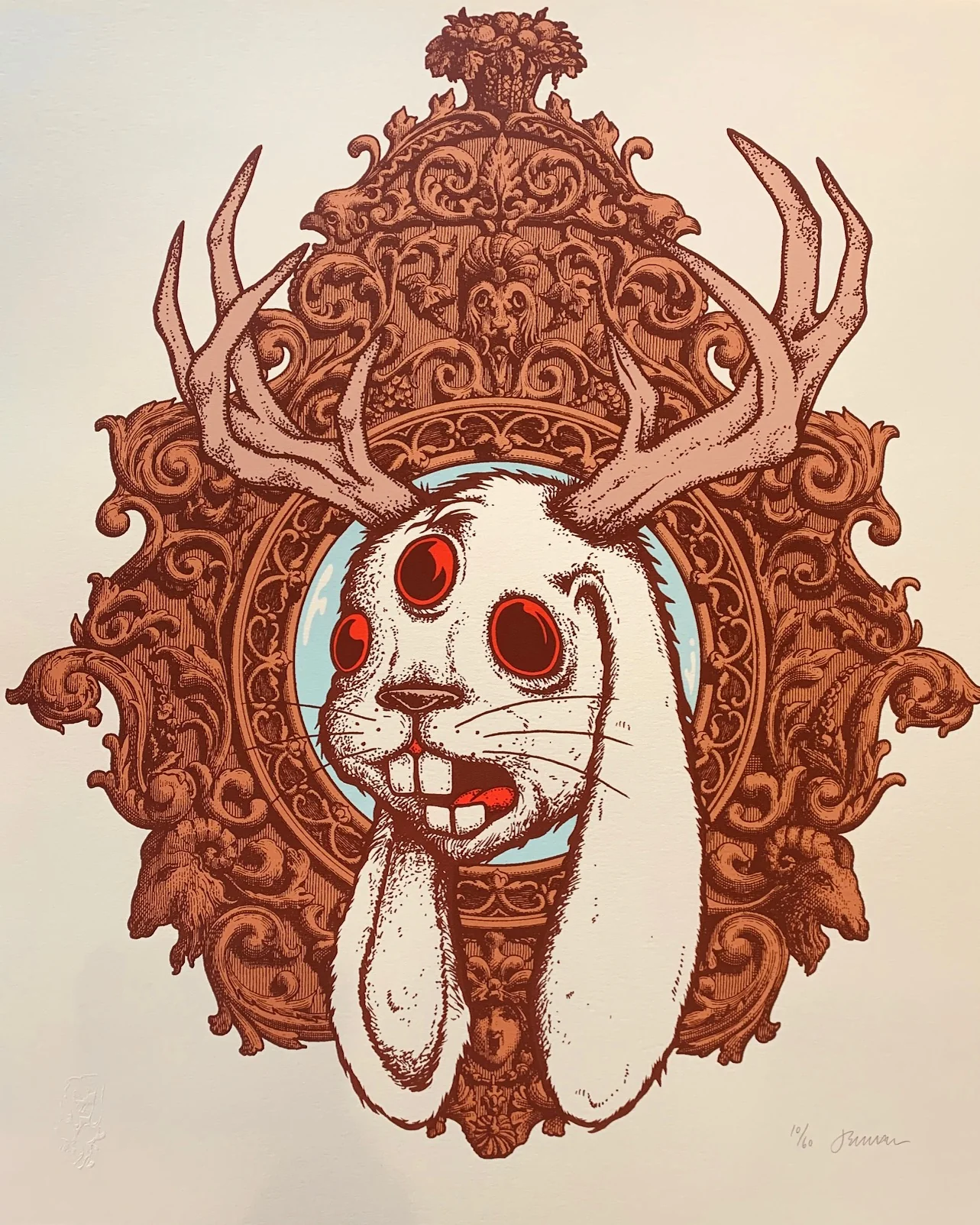 3 Eyed Jackalope - 10/60 - Opal Stardream - FRAMED - Image 3